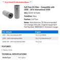 thumbnail image 2 of Full Flow Oil Filter - Compatible with 2008 - 2016 International 4300 2009 2010 2011 2012 2013 2014 2015, 2 of 2