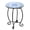 L4c2-ocean Blue, variant on 14" Round End Table, Unique Relief Ceramic Tile Tabletop with Metal Frame, Metal Scrollwork Accent Table, Coffee Tea Table Nightstand for Living Room, Bedroom, Indoor Outdoor Use