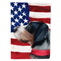 Griffon Bleu de Gascogne American Flag Flag Canvas House Size