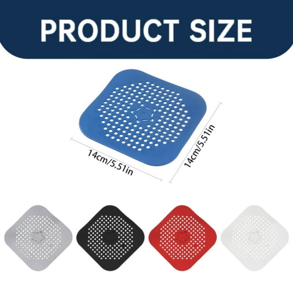 Clearance Items! Floor Drain Black, Hilingoto Square Drain Cover for Shower Drain Hair Catcher Flat Silicone Plug for Bathroom and Kitchen Filter Shower Drain Flat Strainer Stopper