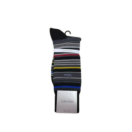 Calvin Klein Men's 1 Pair Mid Calf Luxurious Cotton Socks, Multicolor, 7-12