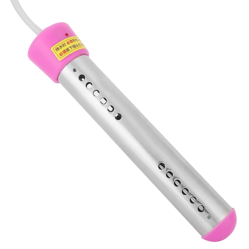 BIMZUC 1500W Electric Immersion Water Heater 220V Euro Plug Auto Shut-Off Portable Boiler Basin Heater Pink 1.5m / 59 inches Cable for Fast Heating of Buckets and Tubs