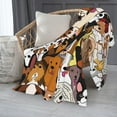 thumbnail image 3 of Yibo Cute Dog Puppy Blanket, Soft Blankets Flannel Bed Throw Cozy Lightweight Plush Gifts for Kids Boys Girls Women Men Sofa Couch Bedroom Living Rooms Warm All Season, 3 of 9