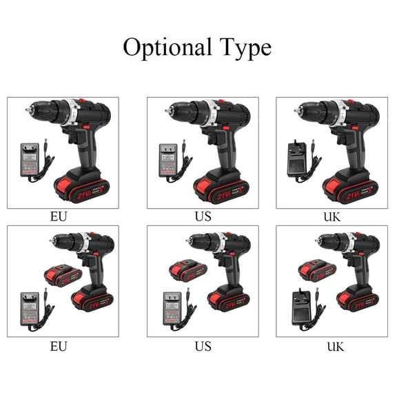 Yeacher Perceuse Électrique Multifonctionnelle 21V Sans Fil Batterie Lithium Haute Puissance Perceuses à Main Rechargeables Outils Électriques Maison DIY