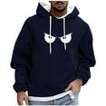 thumbnail image 2 of Handshe Chandail à Capuche pour Hommes, Mode Décontractée Imprimé Graphique Chandail à Manches Longues, Cordon de Serrage Réglable Mode Urbaine Tenue Décontractée Extérieure pour Hommes, Grande Taille, 2 of 5