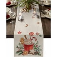thumbnail image 1 of Christmas Table Runner 48 Inches Long, Gingerbread Man Coffee Cappuccino Vintage Kitchen Dining Table Decoration Winter Holiday Table Runner for Home Party Decor 13x48 Inch, 1 of 6