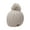 Beige, variant on Thick Acrylic Knitted Beanie w/ Pom - Black