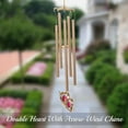 thumbnail image 5 of Matashi 24K Gold Plated Double Heart with Arrow Wind Chime Crystal Accented Hanging Decorative Piece – Single Piece, 5 of 7