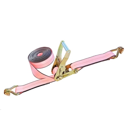 Mega Cargo Control Heavy Duty J Hook Ratchet Straps - 2 x 50 Pink Tie Downs 1 Pack