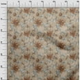 thumbnail image 3 of oneOone Velvet Brown Fabric Floral Retro Craft Projects Decor Fabric Printed By The Yard 58 Inch Wide, 3 of 5