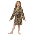 thumbnail image 6 of FORMRS Niños Bathrobe Unisex Hooded Robe Soft Plush Pajamas Sleepwear, Size 2-3T, Purple Leopard Pattern, 6 of 7