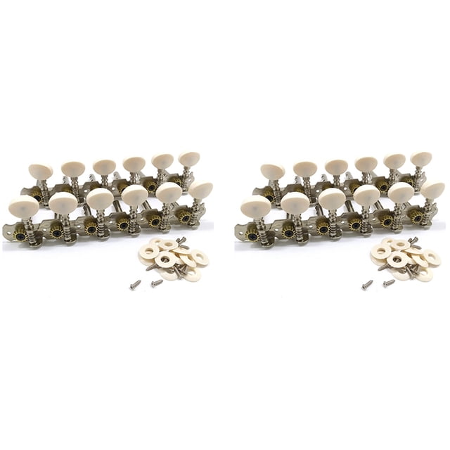 2X 12 Strings Acoustic Guitar Tuning Pegs Chrome Plated Machine Heads 6L 6R Acoustic Guitar Instruments Accessory Part