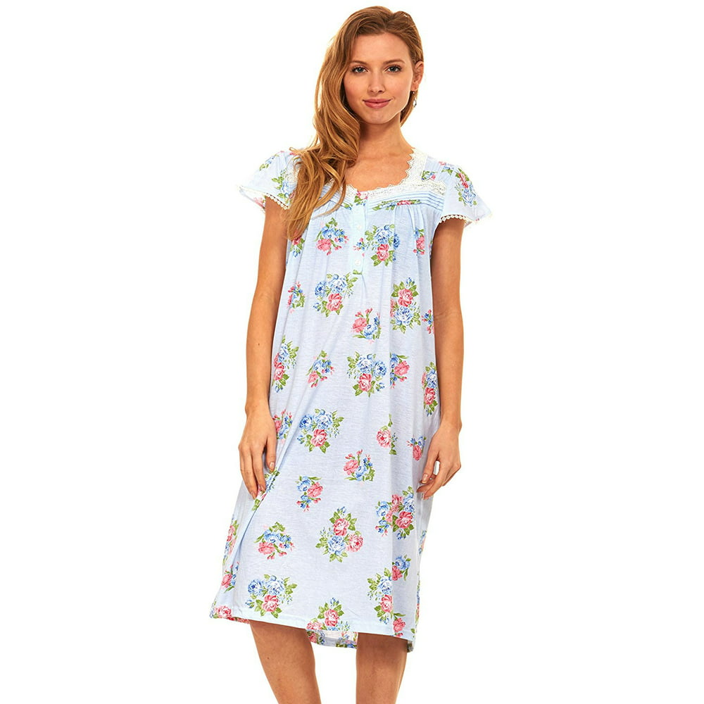 Floopi - floopi womens nightgown sleepwear cotton pajamas womans cap ...