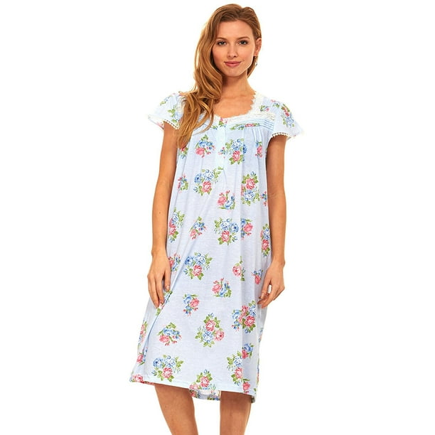 Floopi floopi womens nightgown sleepwear cotton pajamas womans cap
