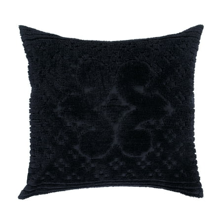 Better Trends 26"x 26" Euro Pillow Sham 100% Cotton Pillow Cover Medallion Design Machine Washable (Black) Ashton Collection