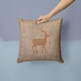 thumbnail image 2 of Carolines Treasures BB1121-BL-BN-PW1414 Deer Burlap and Brown   Canvas Fabric Decorative Pillow BB1121 14Hx14W, 2 of 4
