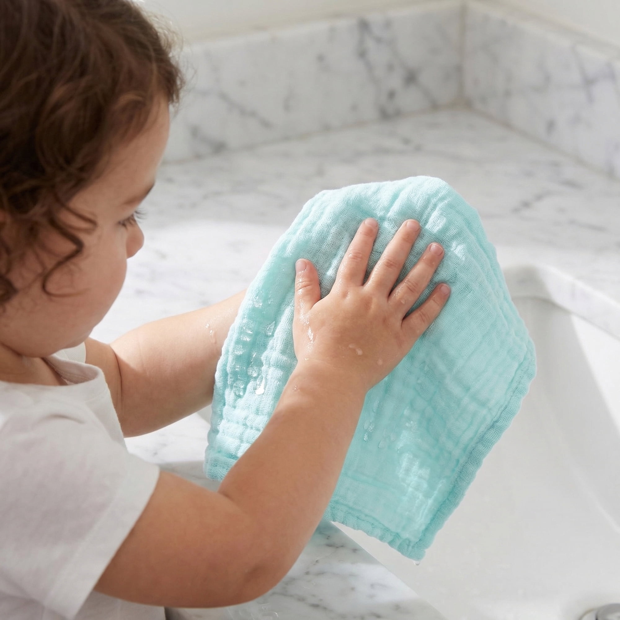 Unique Bargains 12" X 12" Cotton Washcloths Absorbent Reusable Washcloths Green 6pk