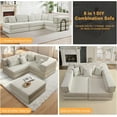 thumbnail image 4 of 118" Cloud Modular Sectional Couch - 6 in 1 Boneless Memory Foam Sofa, L-Shaped Big Comfy Corduroy Couches, Convertible Sleeper Sofa for Living Room, No Assembly Required, DIY Combination(Warm Gray), 4 of 8