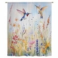 thumbnail image 2 of Spring Hummingbird Floral Sheer Curtains 84 Inch Length, Light Filtering Voile Curtain Panel, Farmhouse Flower Botanical Rod Pocket Drapes Window Treatments for Living Room Bedroom 52"x84", 2 of 9