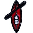 thumbnail image 2 of Body Candy Womens 18G Black PVD Steel Nose Ring Red Kayak Boat Nose Hoop Ring Circular Nose Ring 3/8”, 2 of 3