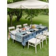 thumbnail image 5 of 60x120 Inch Outdoor Tablecloth with Umbrella Hole Zipper Rectangle Spoon Knife Kitchen Rectangular Tablecloths Outside Waterproof Colorful Blue Teal Wooden Patio Table Cloth Cover for Picnic Party, 5 of 8