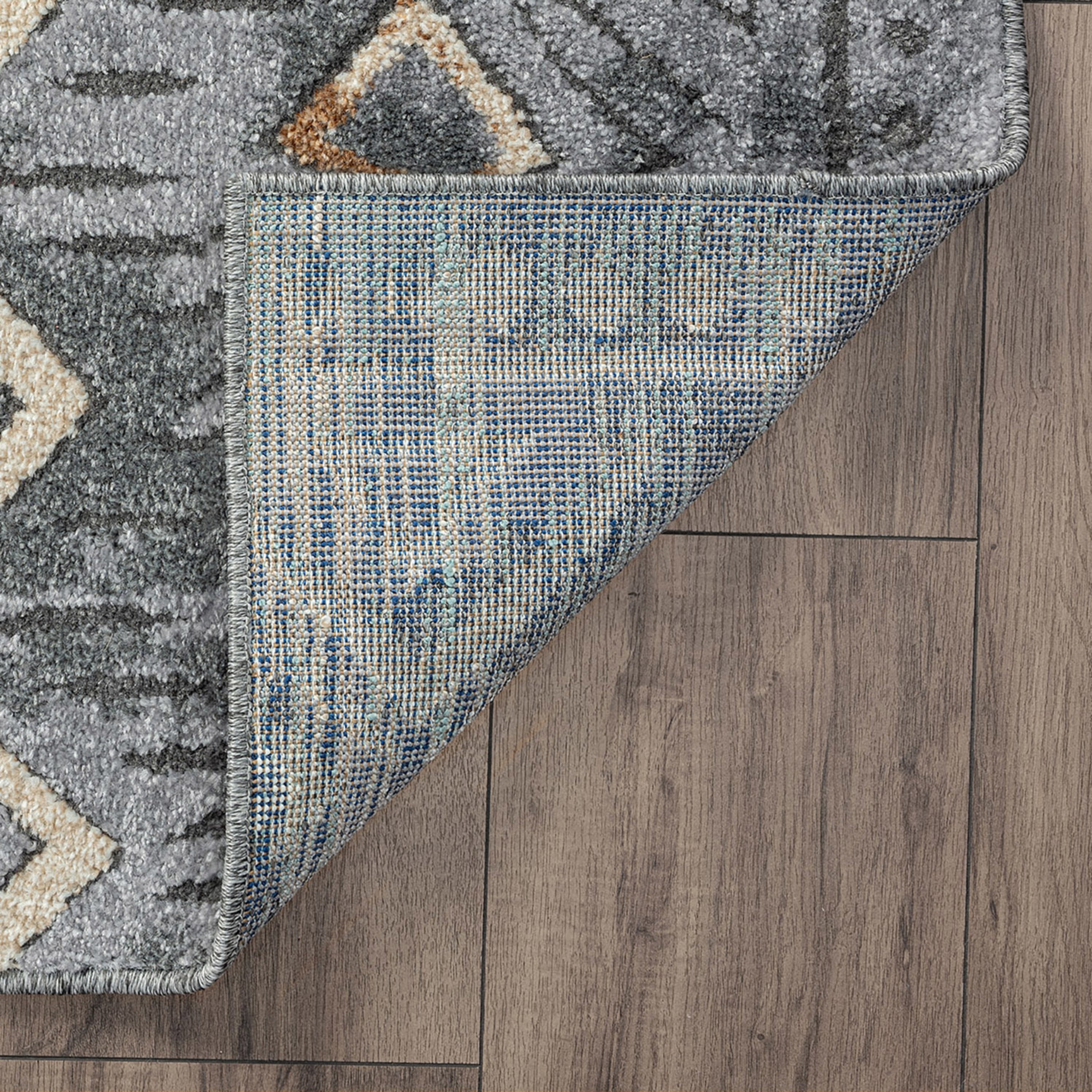 Contemporary 8x10 Area Rug (7'11'' x 10'3'') Tribal Dark Gray, Beige Living Room Easy to Clean