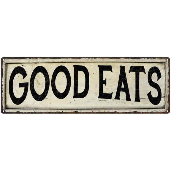 Good Eats City Sky Line Silouette Chic Wall Decor 8x24 Metal Sign 108240028050