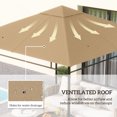 thumbnail image 4 of Outsunny 10' x 10' Square Gazebo Canopy Replacement UV Protected Top Cover Sun Shade Beige, 4 of 10