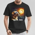 thumbnail image 2 of Colorful Dog Wearing Solar Glasses Graphic Tee Unisex Adult Cotton Shirt for Solar Eclipse Viewing, Fun Pop Culture Casual Outfit, April 8 2024 Gift Idea, Size M, Color Black, 2 of 4