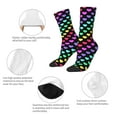 thumbnail image 3 of Hirioo Rainbow Hearts Pattern Adult Middle Tube Socks Breathable Sock Non-Pilling,Contrasting Color Design, 3 of 6