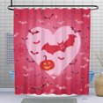 thumbnail image 1 of Heart-Shaped Halloween Shower Curtain with Bats, 1 of 5