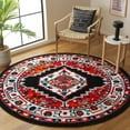 thumbnail image 2 of SAFAVIEH Vintage Hamadan Caylee Medallion Area Rug, Red/Black, 6'7" x 6'7" Round, 2 of 8