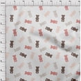 thumbnail image 3 of oneOone Silk Tabby White Fabric Teddy Bear Cartoon Sewing Fabric By The Yard Printed Diy Clothing Sewing Supplies 42 Inch Wide, 3 of 4