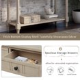 thumbnail image 5 of Traditional Daisy Series Console Table with Double Drawers ,Retro Console Table with Bottom Shelf, for Living Room, Antique Gray, 5 of 9