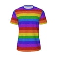 thumbnail image 5 of Wukai Colorful Glitter Rainbow Print Men's Short-Sleeved Mesh T-Shirt,Quick-Dry Short Sleeve Workout T-Shirt-Medium, 5 of 8