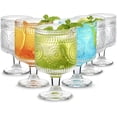 thumbnail image 1 of 6 paquetes de vasos de copa clásico, copas de vino, juego de tazas de vidrio florales en relieve, vasos de bebida transparentes, copas de bebida, vasos de bar para té helado, vino, cerveza, 1 of 4