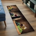 thumbnail image 3 of Red Wine 2'x6' Runner Rugs for Hallway Kitchen Bedside Non Slip Washable, Grapes Glasses Country Wooden Farmhouse Entryway Rug Runners with Rubber Backing, Long Carpet Runner for Laundry Room, 3 of 8