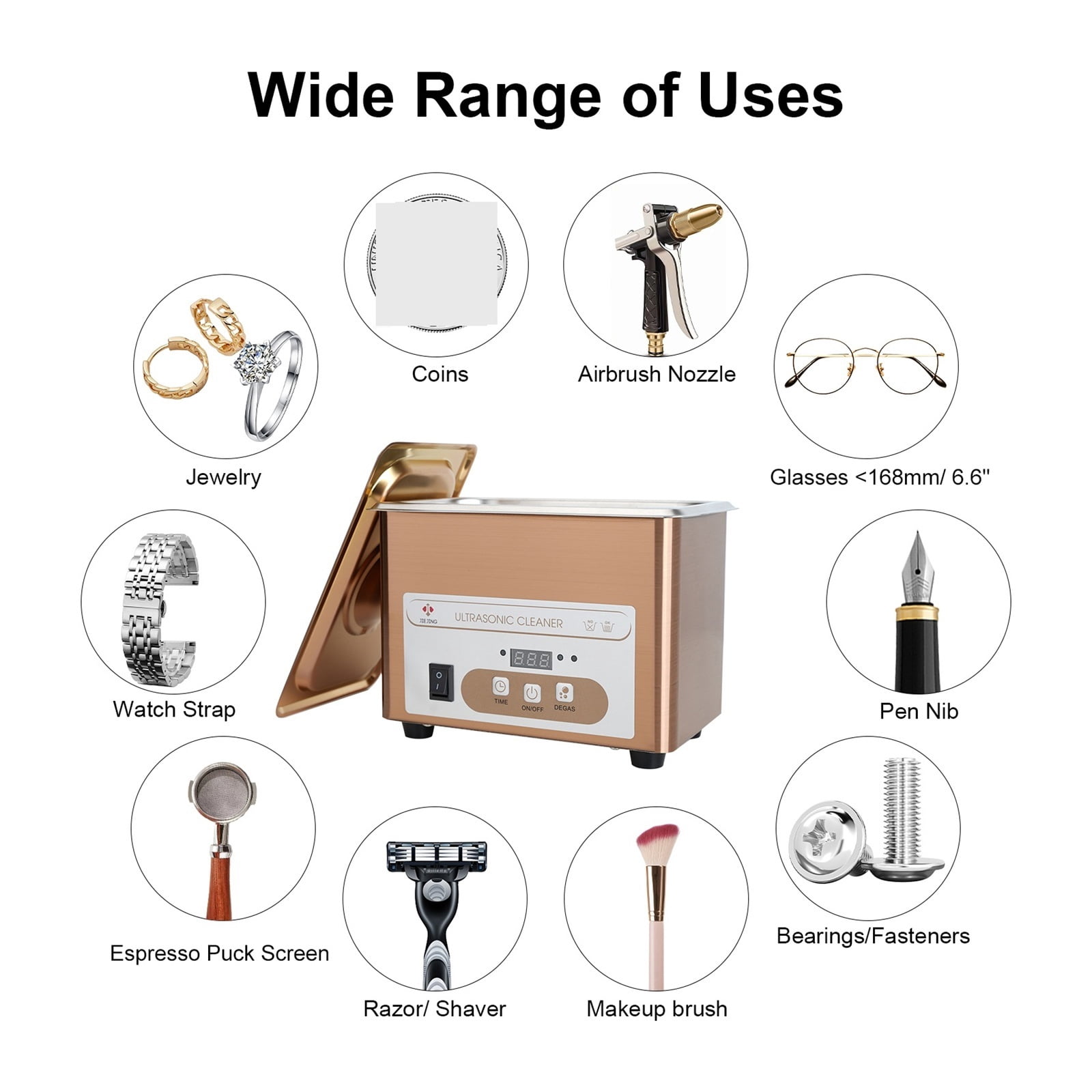800mL Ultra Cleaner, 60W Power, 40kHz Ultra Cleaning Machine for Jewelry ,Convenient to Use