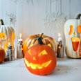 thumbnail image 4 of Halloween Decorations Pre-lit Pumpkin Lantern,Artificial Harvest Pumpkins for Outdoor Indoor Battery Operated Lighted Halloween Pumpkin Decorations Party Favor Gifts,C, 4 of 9