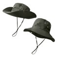 thumbnail image 3 of Unisex UPF50+ Sun Hat with Adjustable Wide Brim and Ventilation Eyelets Featuring Lightweight Quick Dry Fabric for Summer Hiking Fishing Beach Trips Camping Army Green One Size, 3 of 7