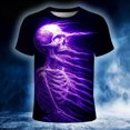 thumbnail image 2 of Ulitacool Men Hallowmas T Shirts Short Sleeve Round Neck T Shirt Hallowmas Graphic Tee Comfortable Wear Purple, 2 of 4