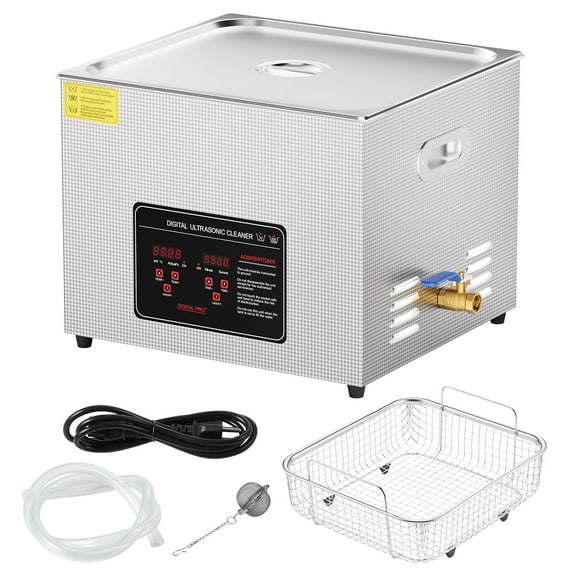 KFFKFF Sonic Cleaning Device, 15L Expert 360W Cleaning Apparatus with Timer & Heater, 40kHz Digital Sonic Cleaner with Basket for Timepiece Eyewear Jewelry Orthodontic Device