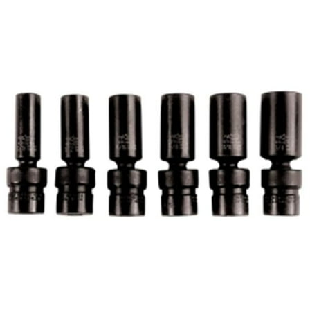 6 Piece 0.37 in. Drive Flex Deep Impact Socket Set