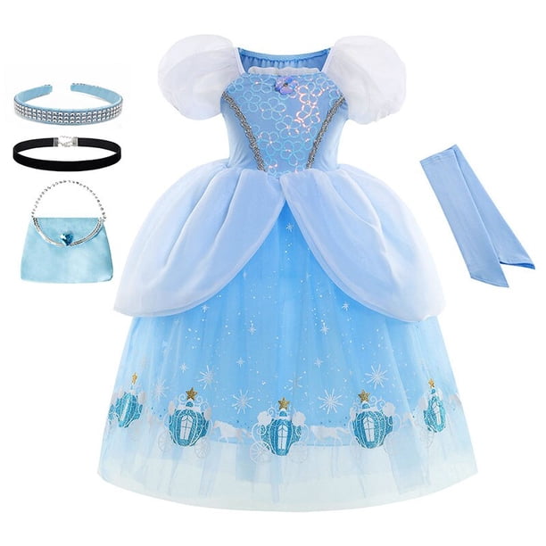 Disfraz de princesa Cenicienta de Disney para niñas, vestido elegante para niñas, ropa para niñas, fiesta de Navidad y Halloween, vestido de cumpleaños para niños zhangyuxiang unisex
