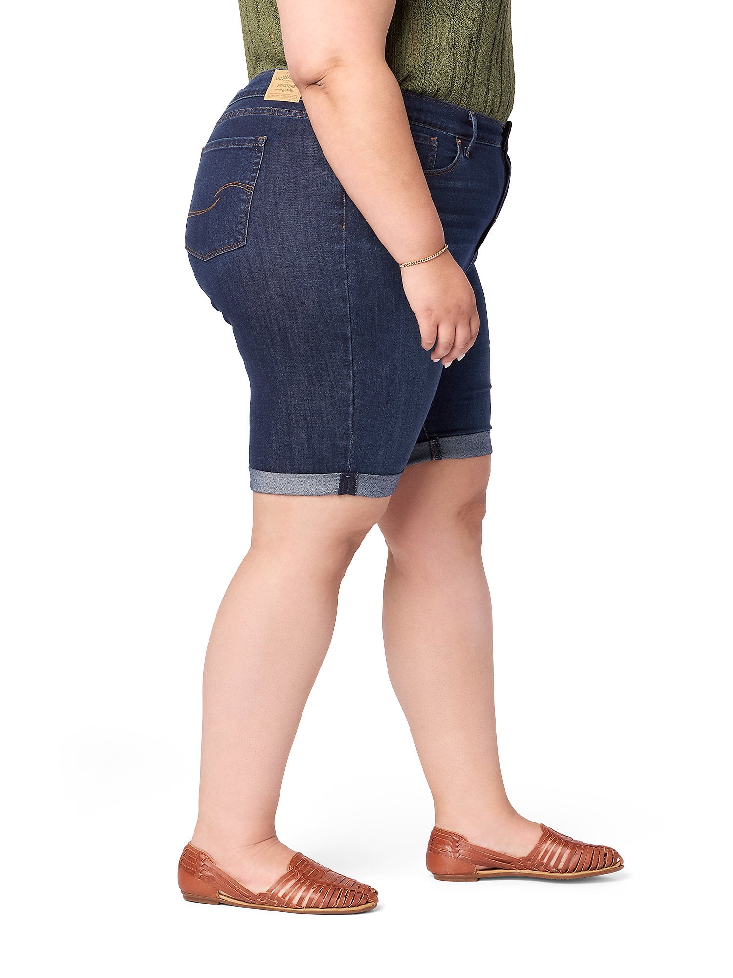 Levi Strauss Signature Women's and Women's Plus Vintage Relaxed Mid Thigh Shorts, Sizes  2-18