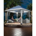 thumbnail image 4 of IdealHouse 13x13ft 4-Season Heavy Duty Canopy Tent , Waterproof UV Blocking Gazebo with Mosquito Net, 60-Second Quick Setup Backyard Patio Shelter, Blue & Gray, 4 of 7