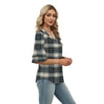 thumbnail image 5 of Ronuti Womens Blouses Ruffle Sleeve Top V Neck Shirts Casual Outfit Bell Sleeve Cute Tee Spring Summer Fashion Clothes, 5 of 10