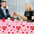 thumbnail image 7 of 4 Pack Valentine's Day Tablecloth Valentine Love Heart Tablecloth Valentines Day Party Decoration Rectangular Love Heart Table Cover Wedding Anniversary Birthday Decor 86 x 51 Inch, 7 of 7