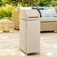 thumbnail image 6 of happimess Darla 31.39-Gallon All-Weather Wicker/Metal Swing Top Hideaway Outdoor Trash Can for Package Delivery, Patio Furniture, Cushions, Gardening Tools, Pool Supplies, Light Pink/White, HPM1202D, 6 of 9