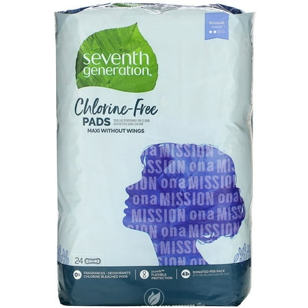 Seventh Generation: Maxi Pads-Regular, 24ct, Pack of 24